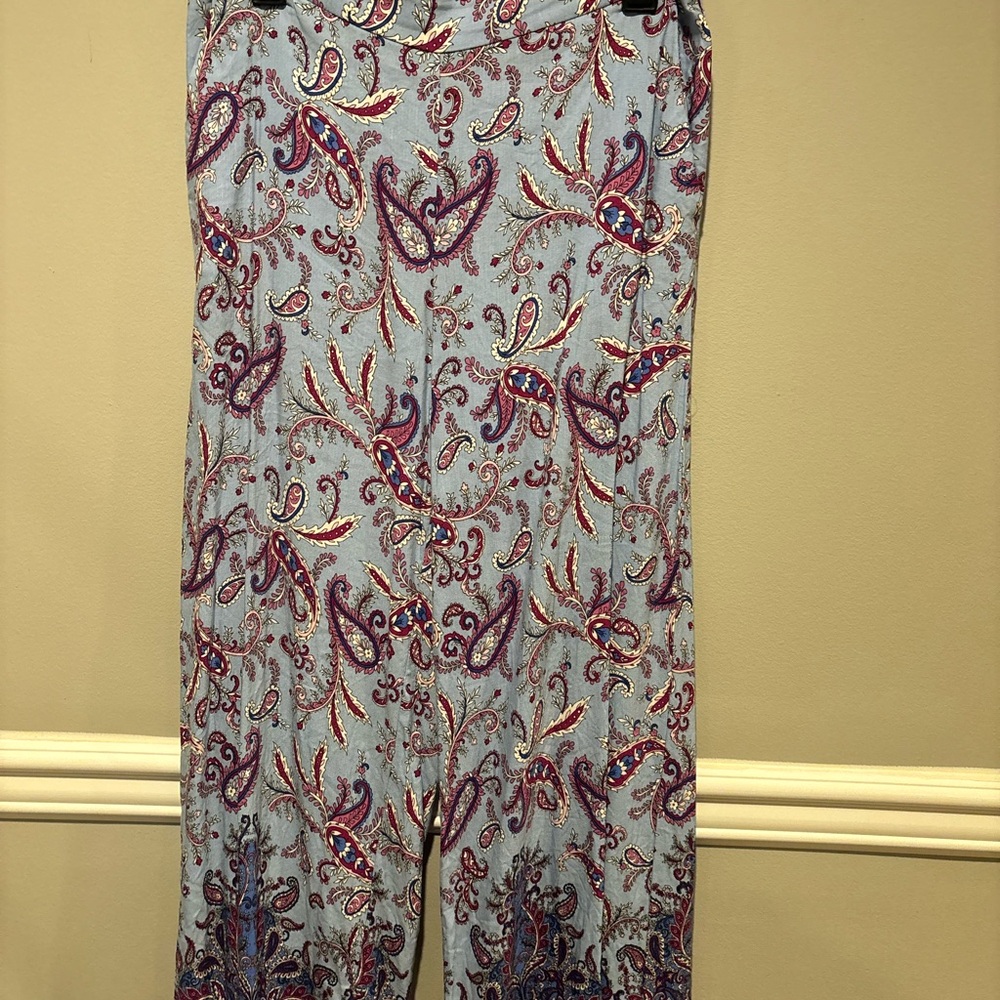 Women's Paisley Print Wide Leg Pants LOFT - Size Small worn 1x